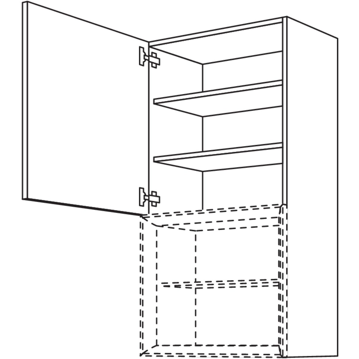 Nobilia Wandschrank fuer Regaleinsatz Case WDCU40-130 25218