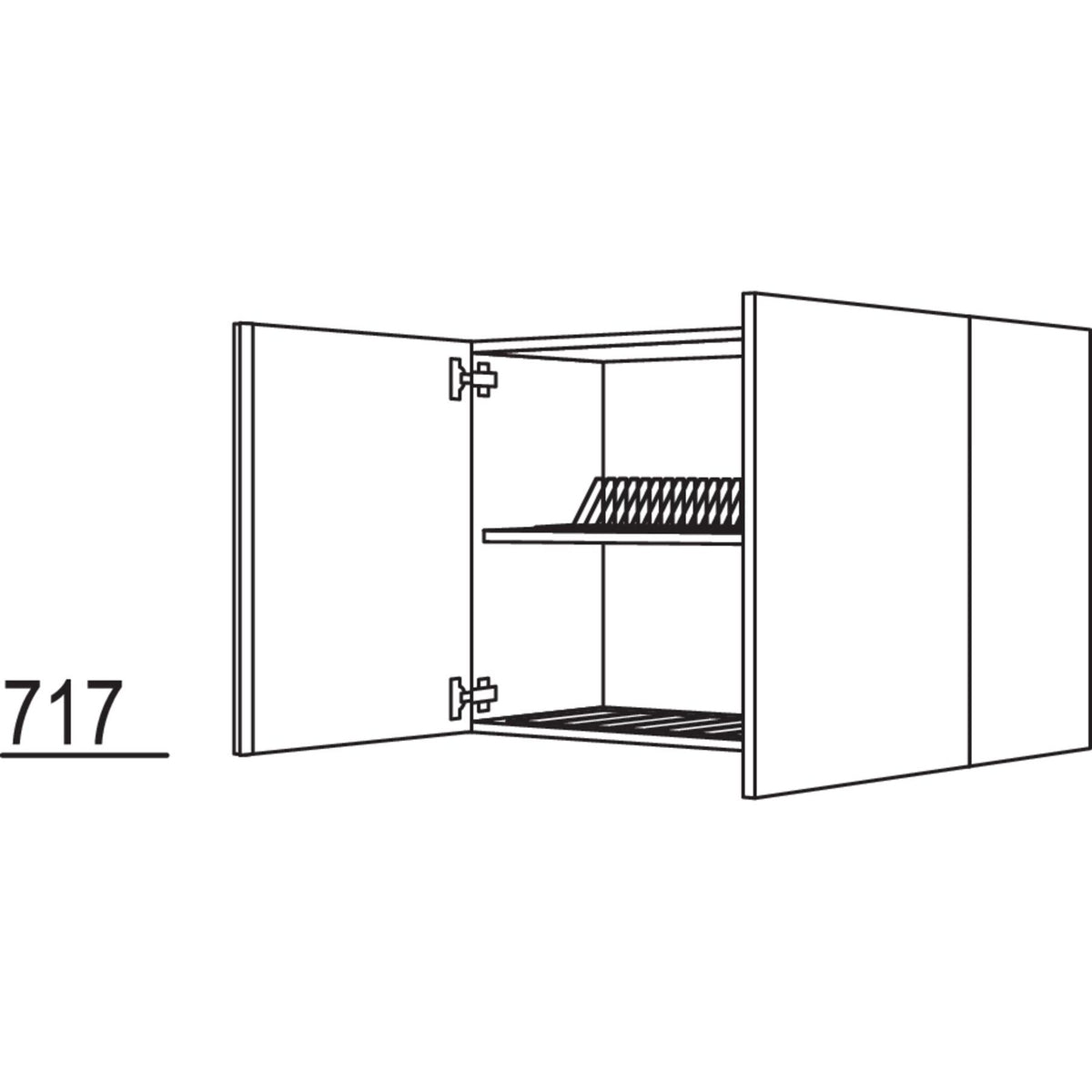 Nobilia Wandschrank mit Abtropfgitter WAG90-1 32039