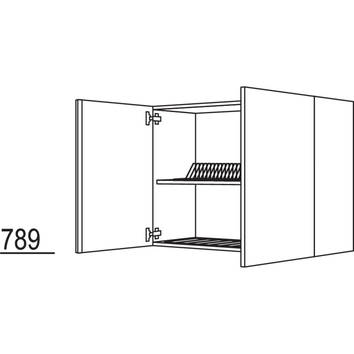 Nobilia Wandschrank mit Abtropfgitter WAG90-2 42039