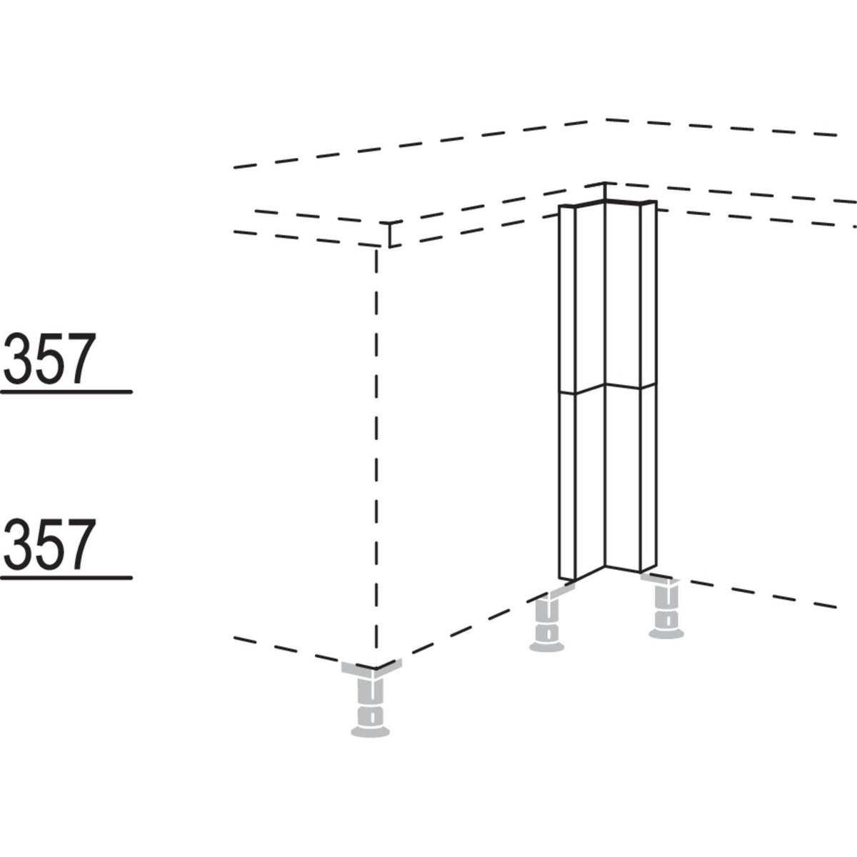 Nobilia Winkelpassstueck in geteilter Optik- variabel UPE-VA 33144