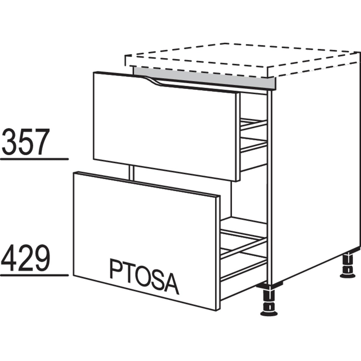 nobilia XL-Abschluss-Auszugschrank Curve LU2AAC60-X 55642