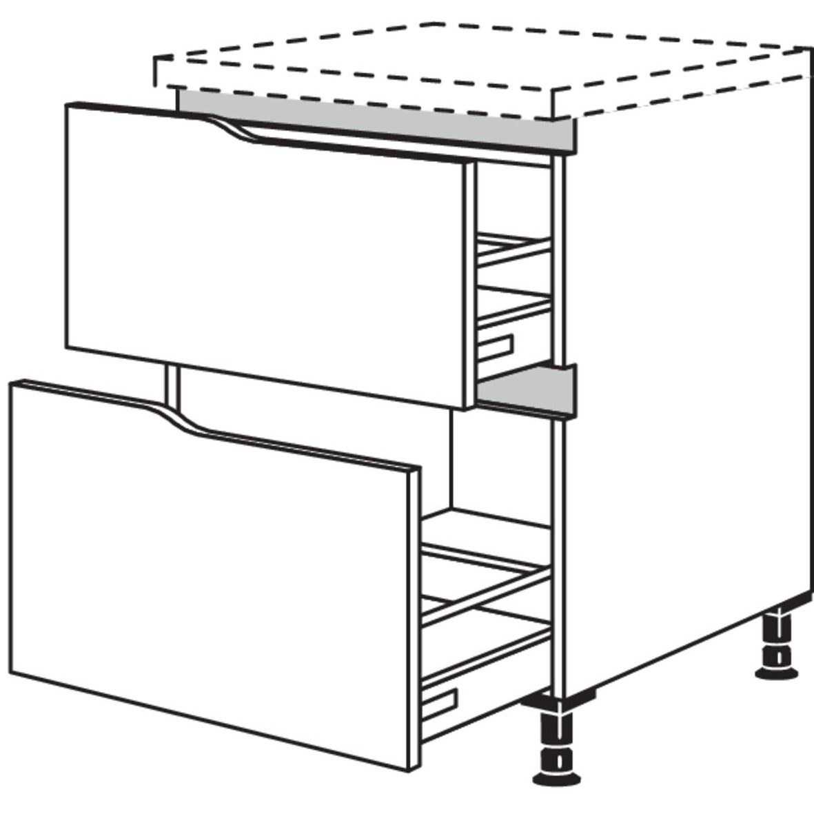 Nobilia XL-Abschluss-Auszugschrank Curve NU2AAC45-X 55506
