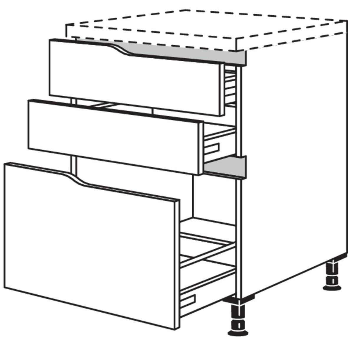 Nobilia XL-Abschluss-Auszugschrank Curve NU2SAAC90-X 55505