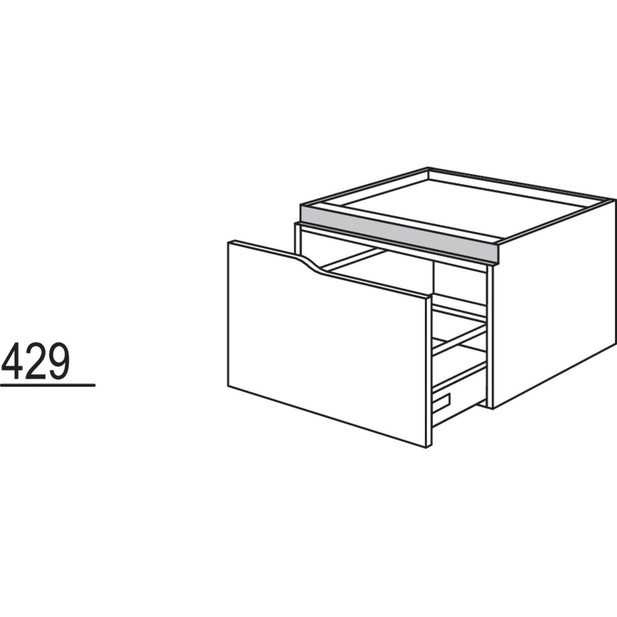 Nobilia XL-Abschluss-Auszugschrank Curve NUAAC90-43 54663