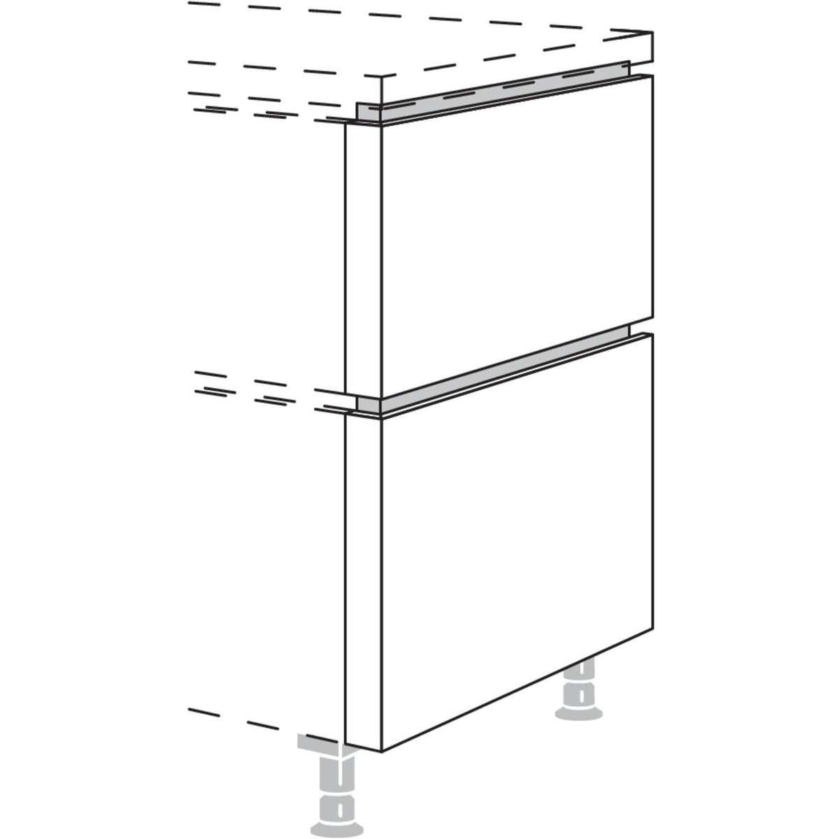 Nobilia XL-Abschluss-Frontwange in geteilter Optik NUWFT50-60-X 57971