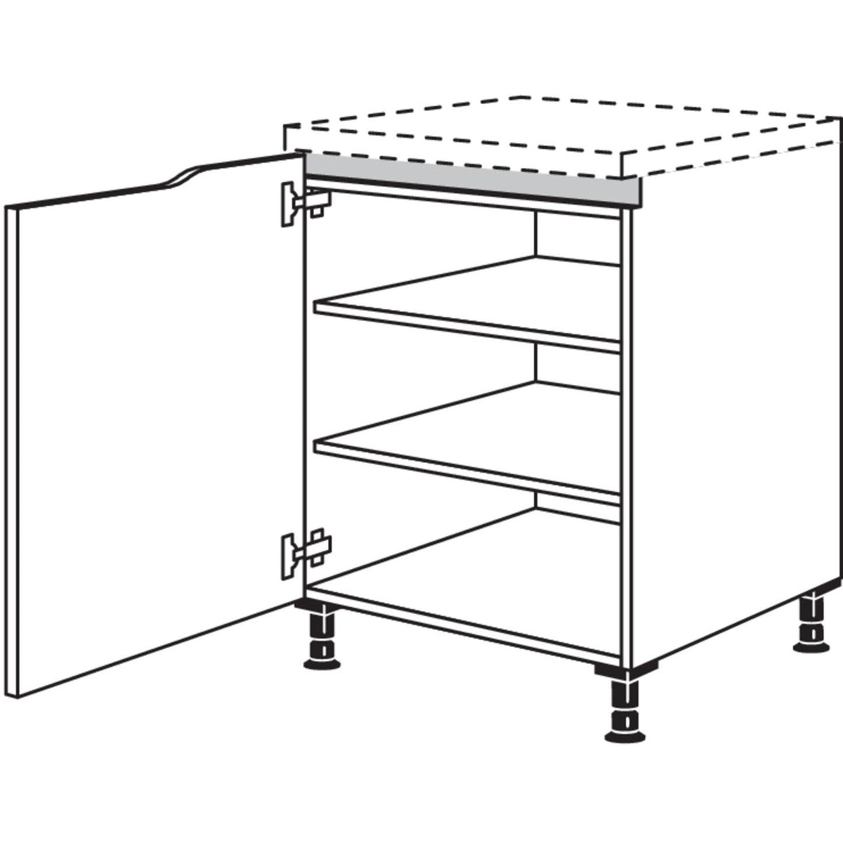 Nobilia XL-Abschluss-Unterschrank Curve NUAC45-X 55501