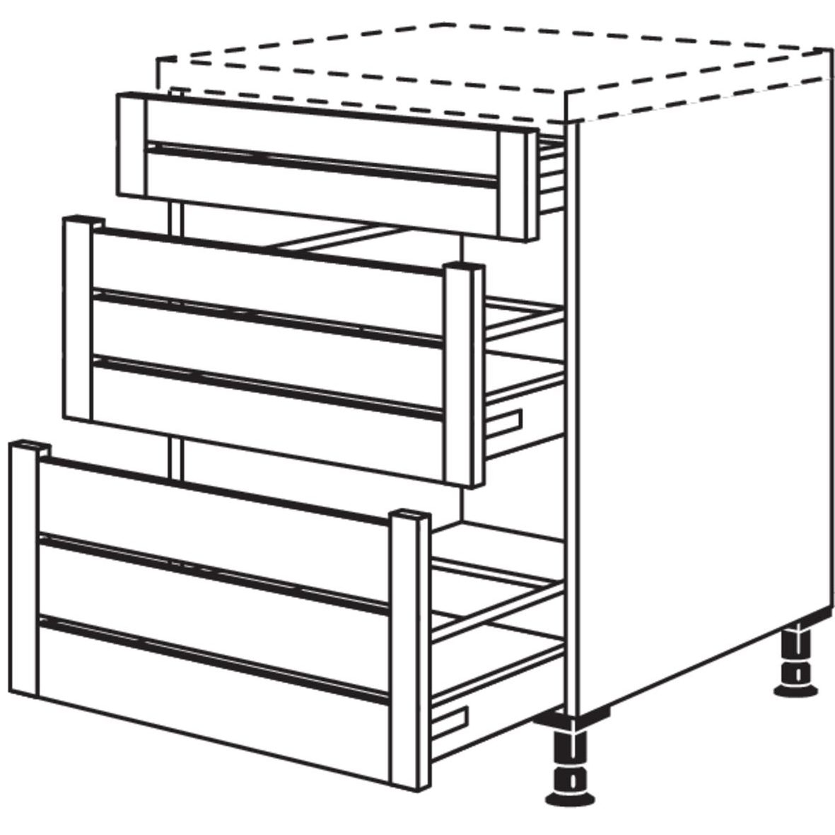 Nobilia XL-Auszugschrank Landhaus mit Eiche Massivholzblenden ULM60-X 33706