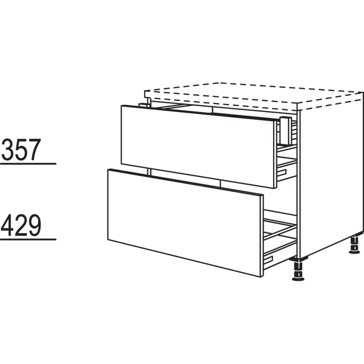Nobilia XL-Auszugschrank UI2DA45-X 31543