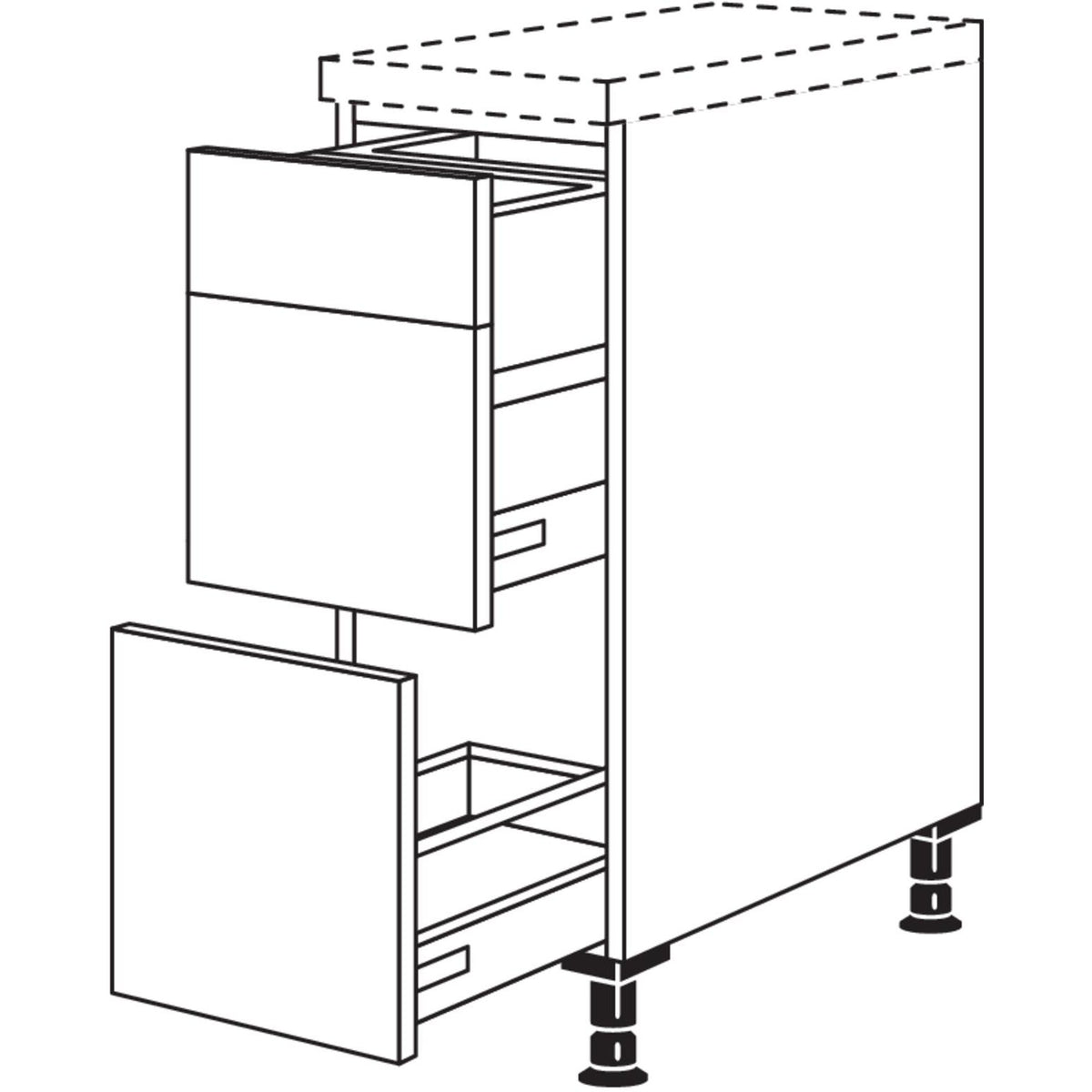 Nobilia XL-Auszugschrank fuer Muelltrennung UASA45-X 37041