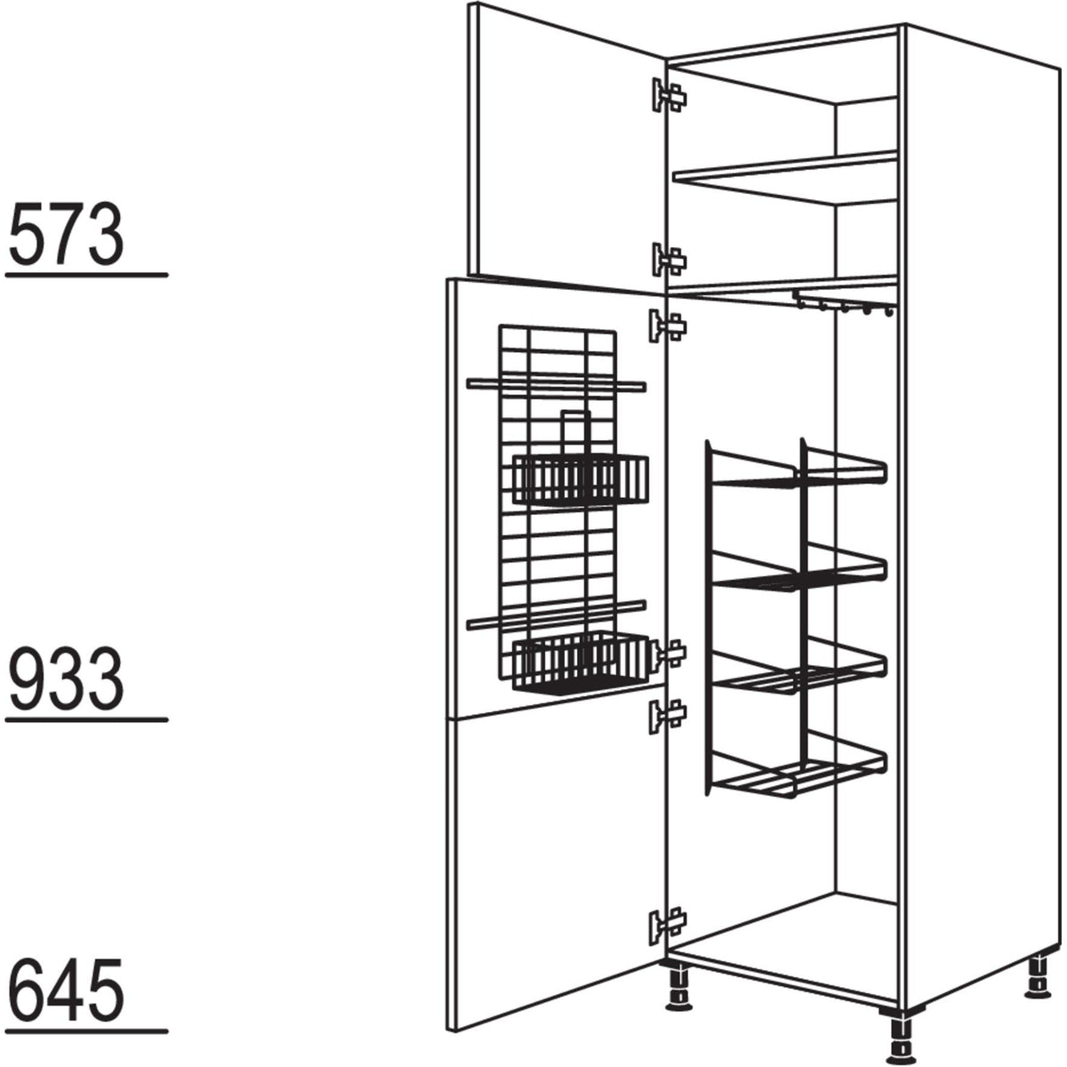 Nobilia XL-Besen-- Geraeteschrank HB60-2X 40230