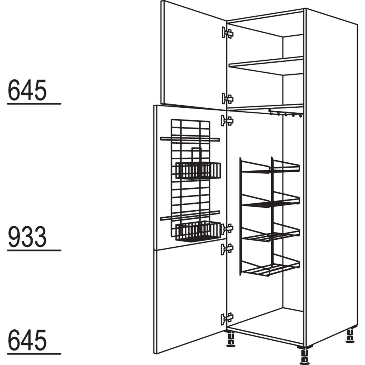 Nobilia XL-Besen-- Geraeteschrank HB40-3X 54228