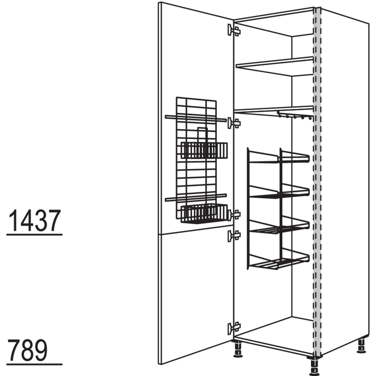 Nobilia XL-Besen-- Geraeteschrank NHSB50-3X 56911