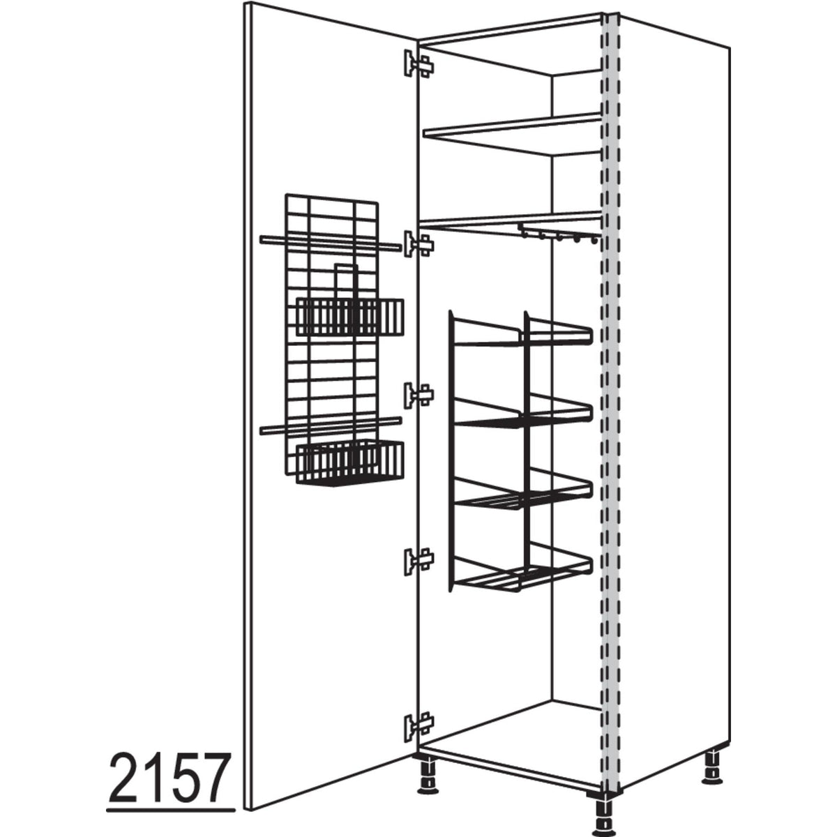 nobilia XL-Besen-- Geraeteschrank NHSBF60-2X 45947