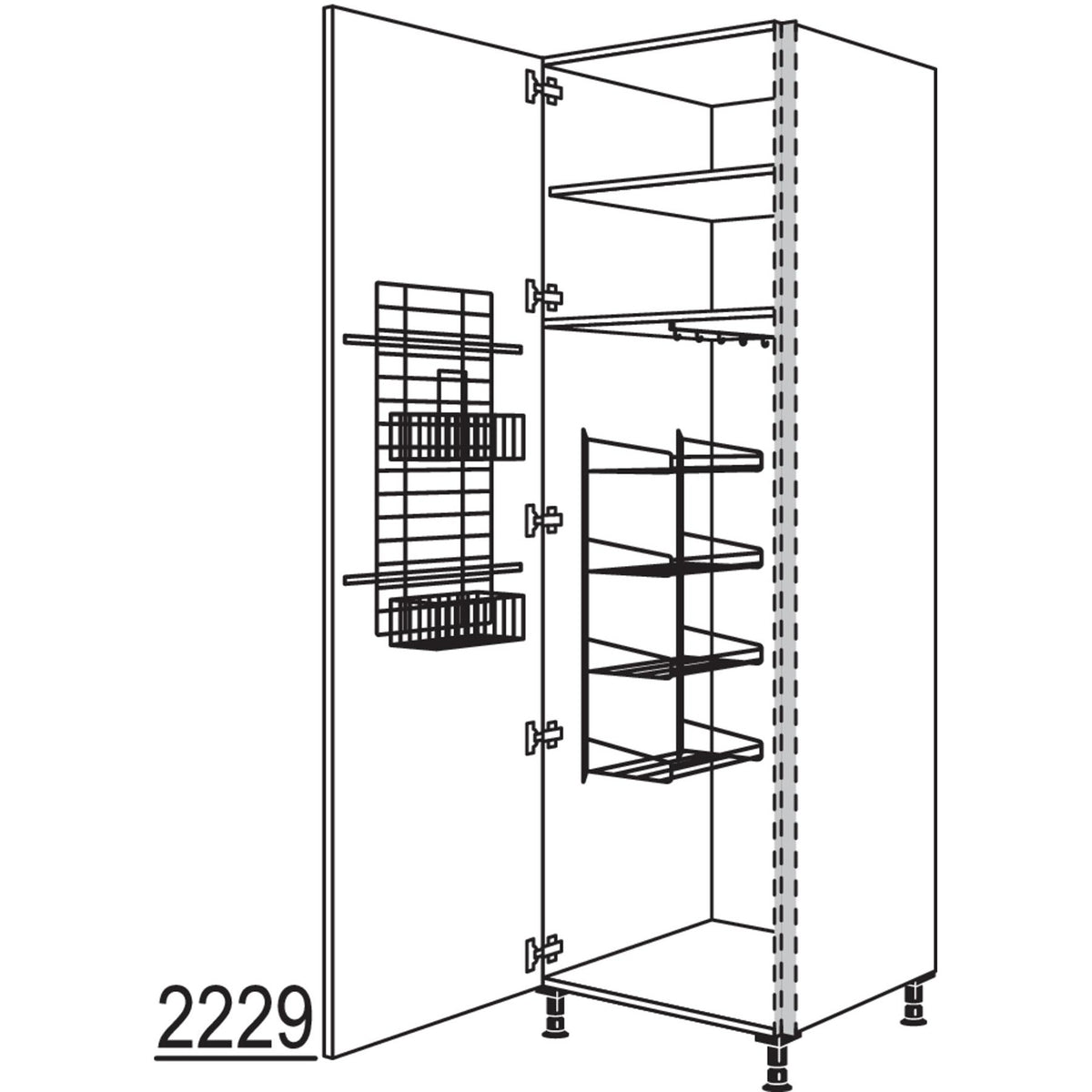 nobilia XL-Besen-- Geraeteschrank NHSBF40-3X 56951