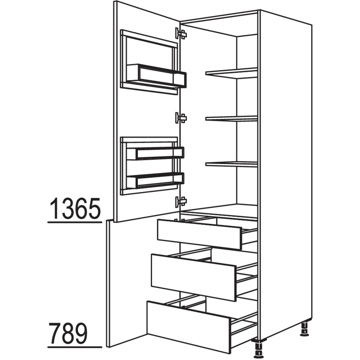 nobilia XL-Breakfastschrank BKFSTI2A50-2X 40152
