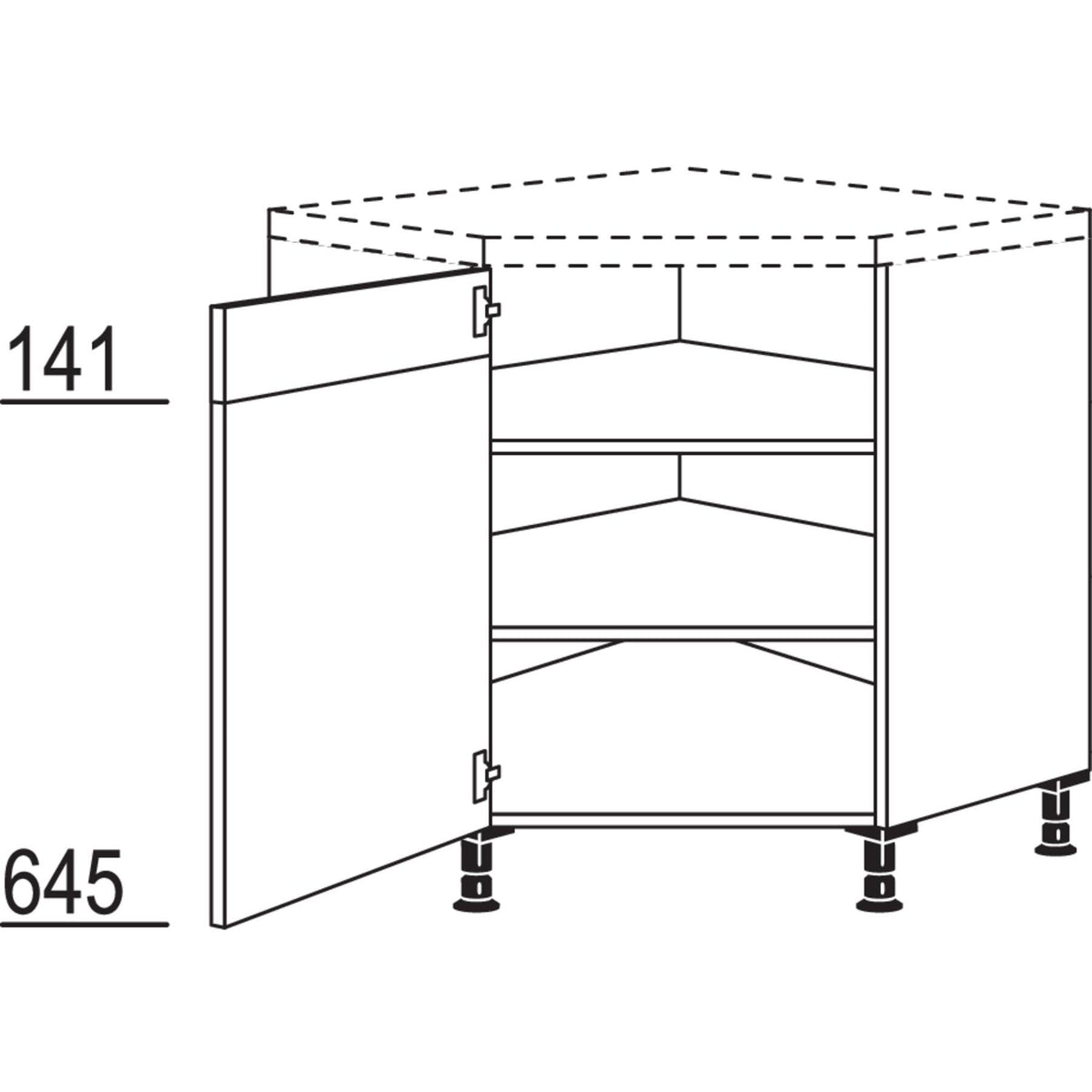Nobilia XL-Diagonal-Eckschrank UE90-X 34080