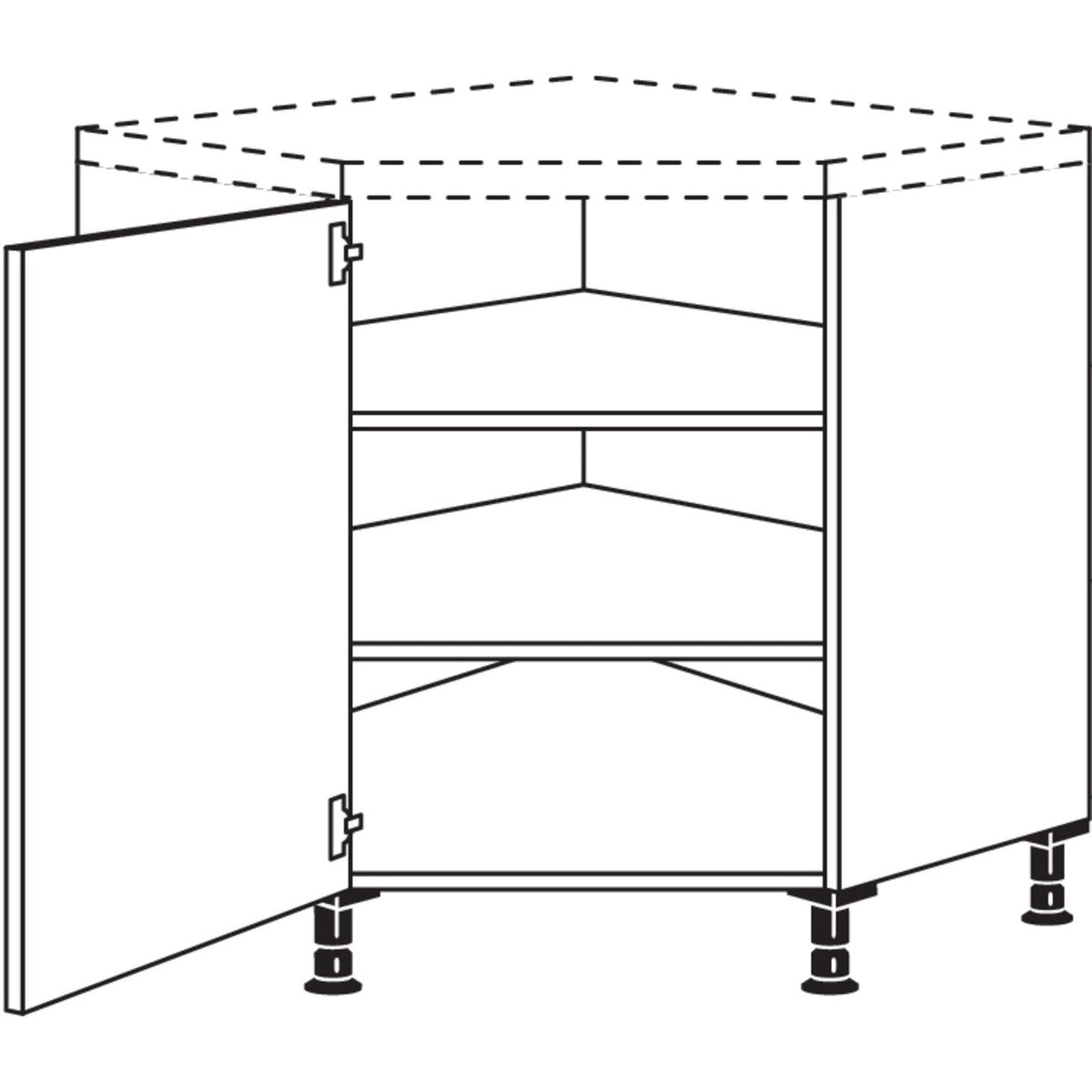 Nobilia XL-Diagonal-Eckschrank UED80-X 37072