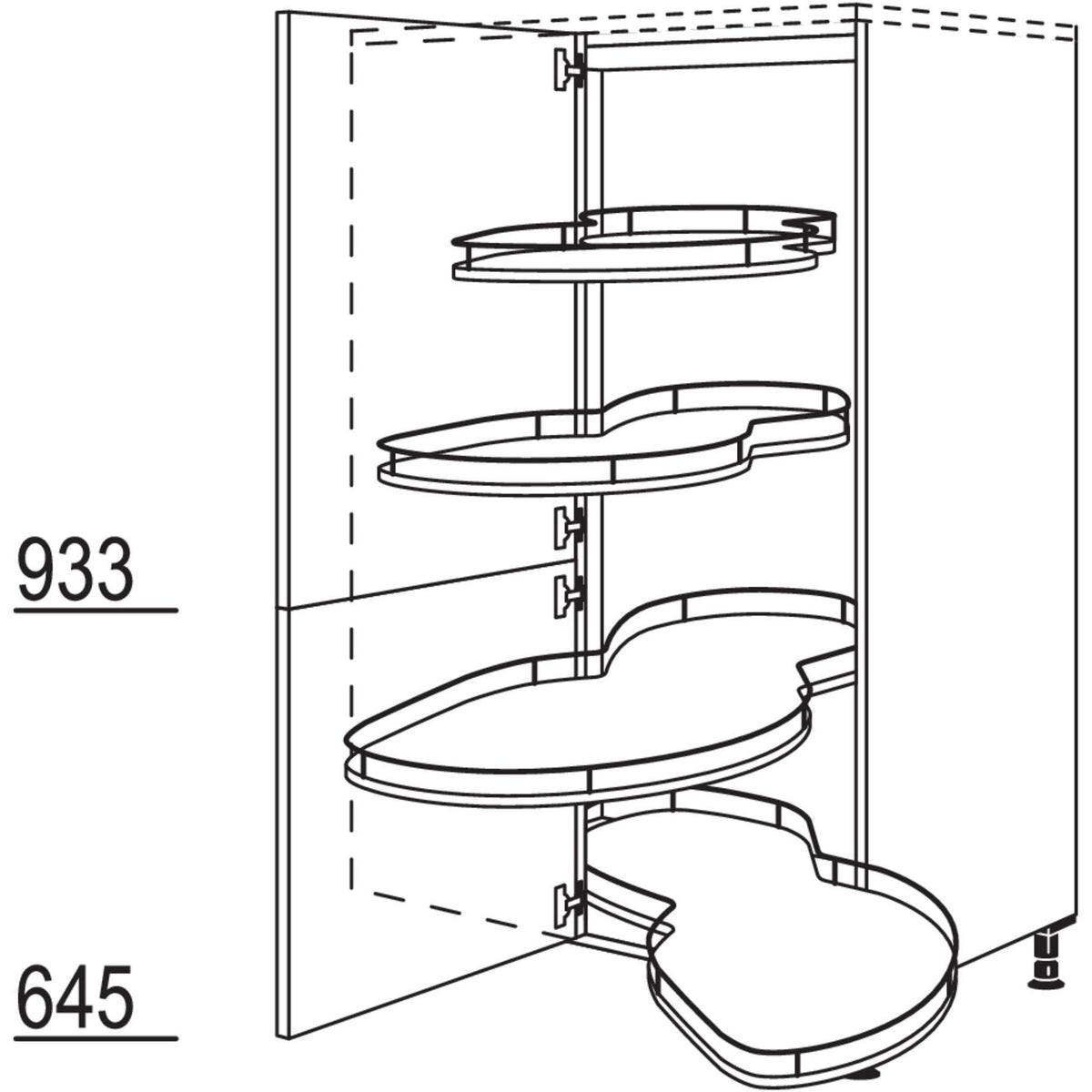 Nobilia XL-Eck-Highboard mit Schwenkauszug HESA100-45-X 33578