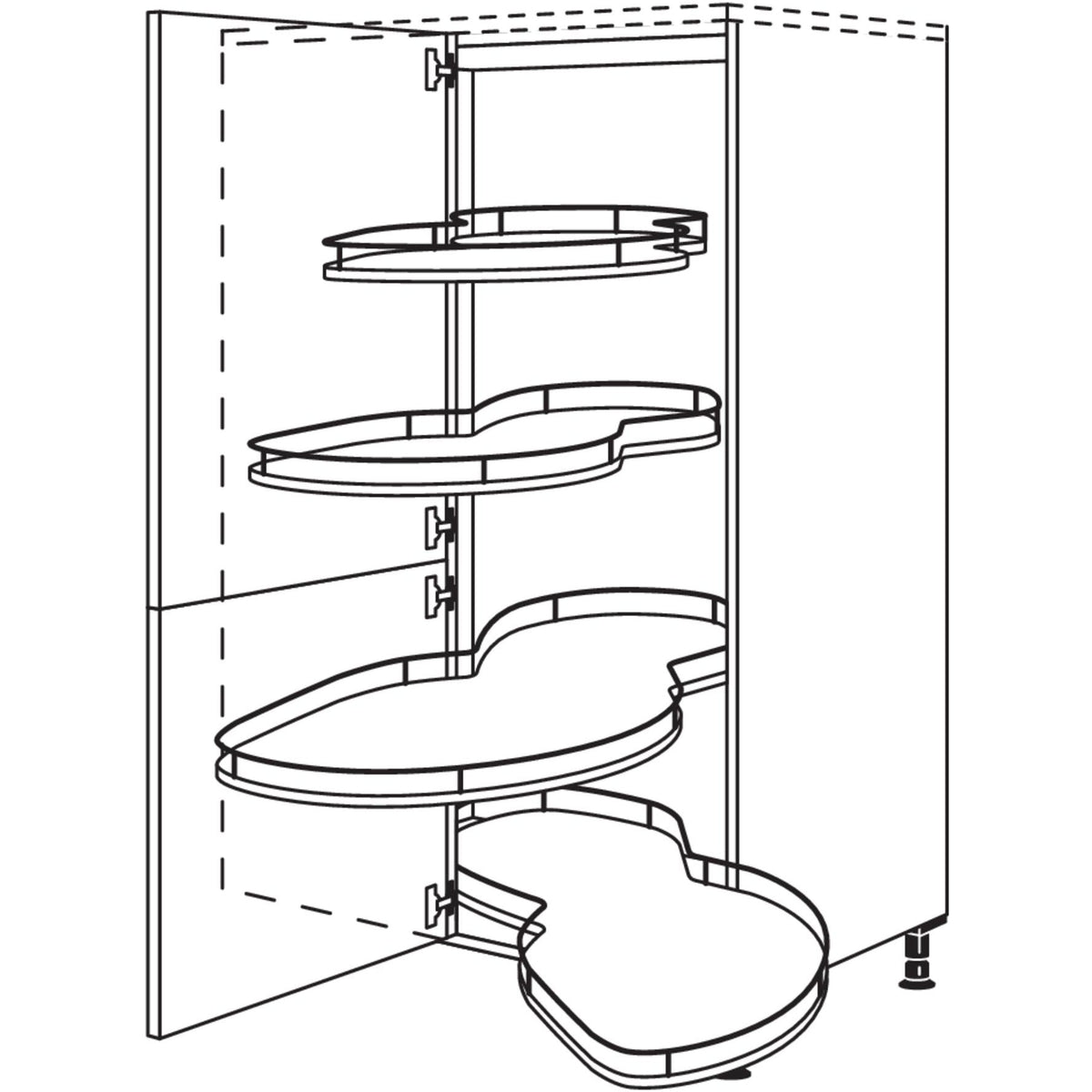 Nobilia XL-Eck-Highboard mit Schwenkauszug HESA100-45-X 33578