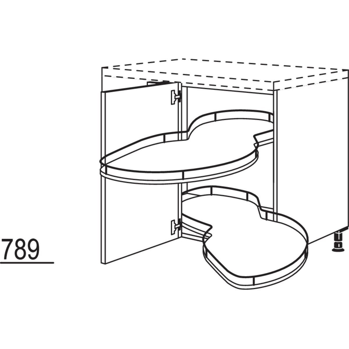 Nobilia XL-Eckschrank mit Schwenkauszug UEDSA90-45-X 37190