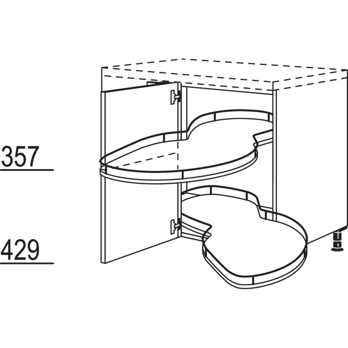 Nobilia XL-Eckschrank mit Schwenkauszug UEVA100-60-X 38192