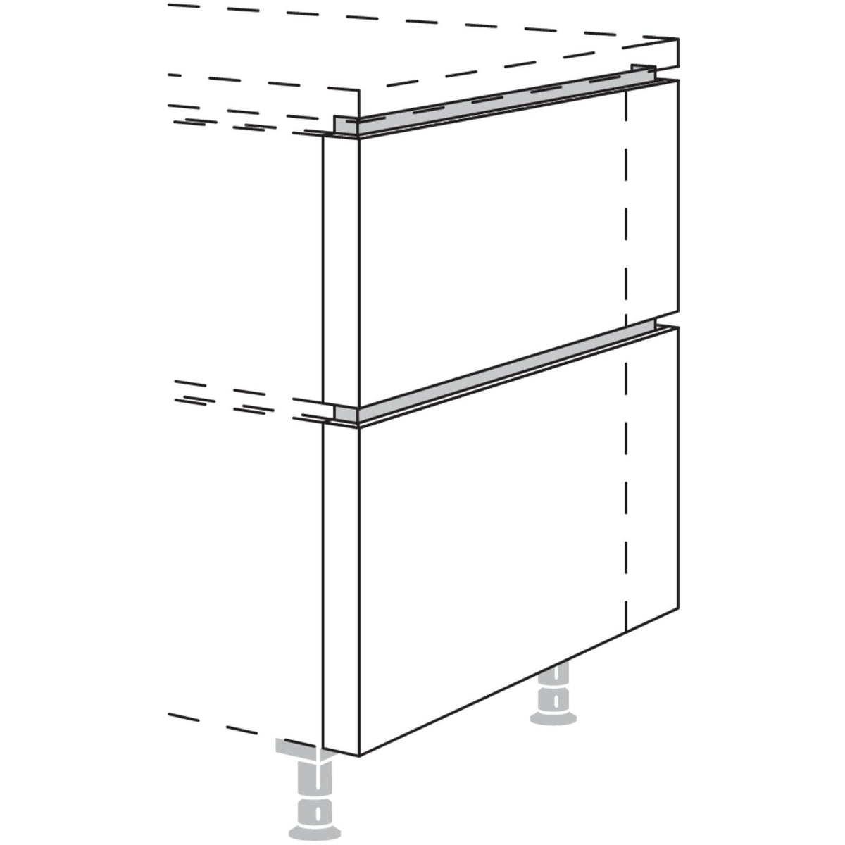 Nobilia XL-Frontwange fuer Raumplanungen in geteilter Optik NUWFRT50-95-X 57970