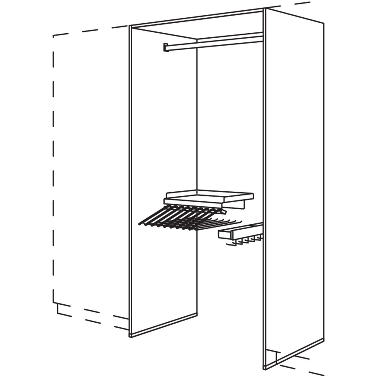 Nobilia XL-Garderoben-Anbauelement HWGASHK100-1X 30301