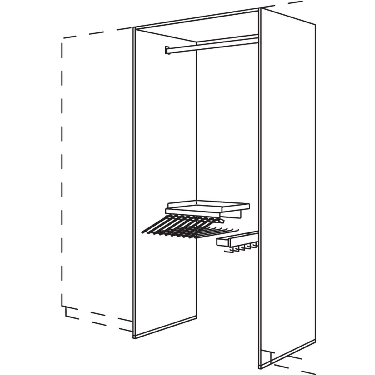 Nobilia XL-Garderoben-Anbauelement HWGASHK100-3X 54301