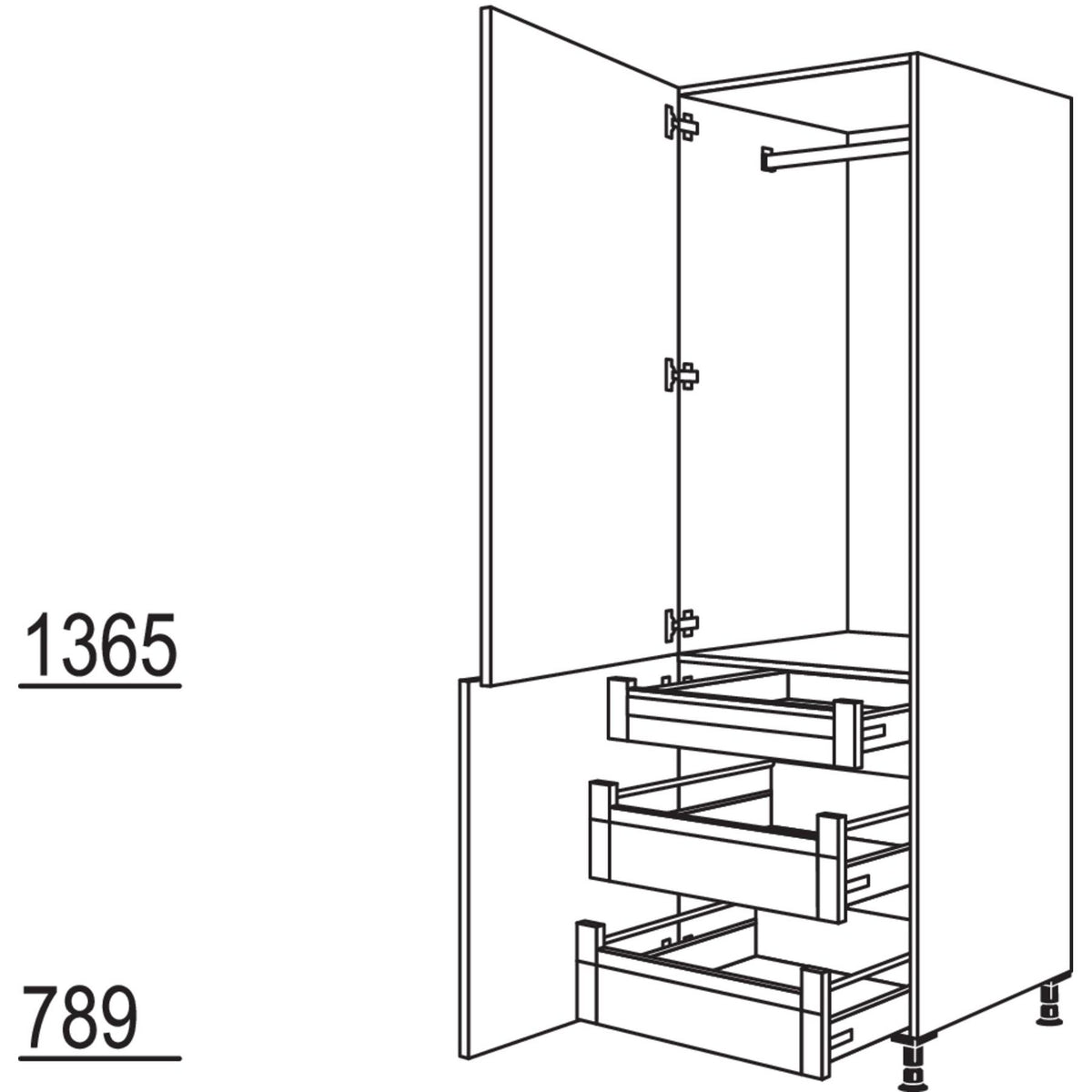 Nobilia XL-Garderobenschrank HDWGIA60-2X 40281