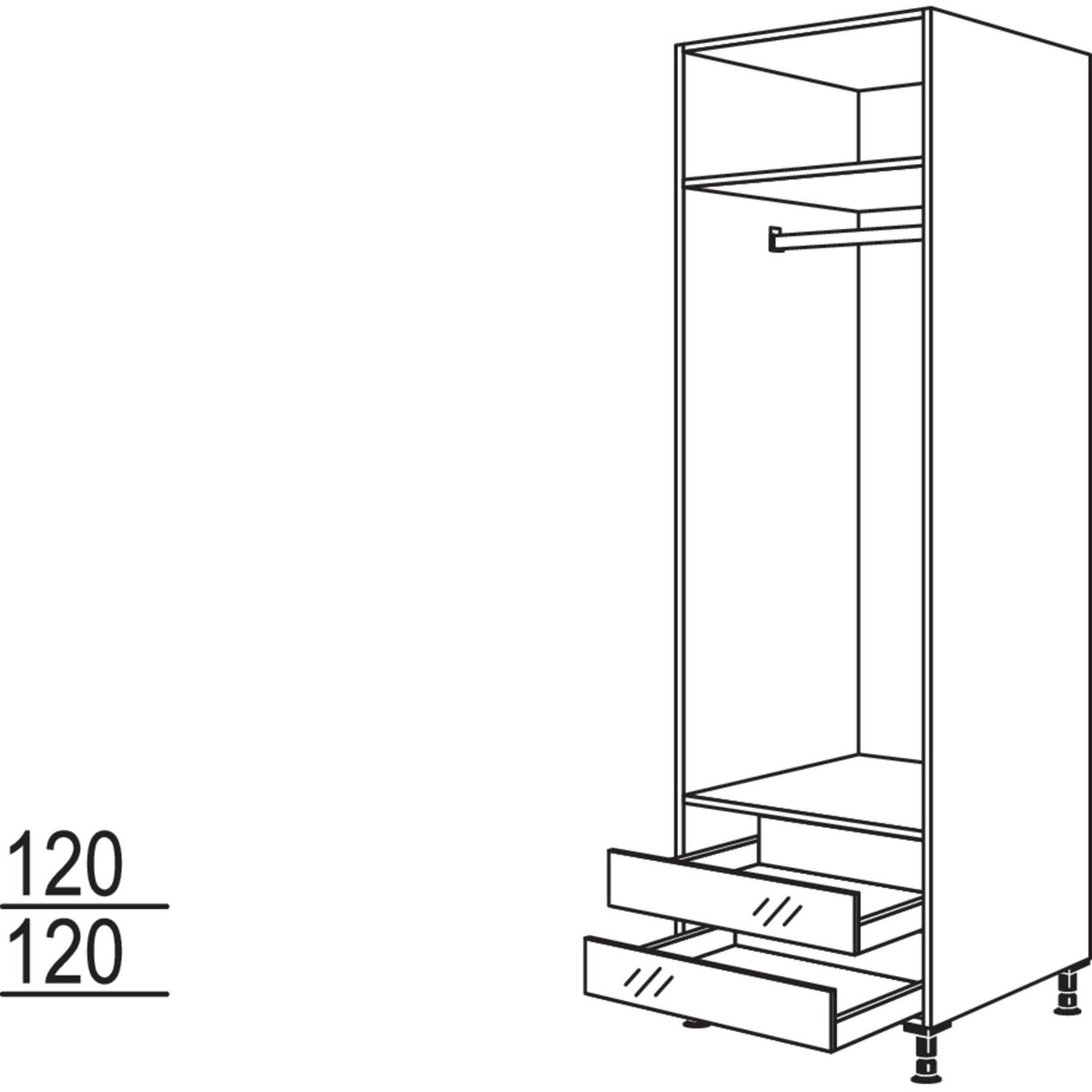 Nobilia XL-Garderobenschrank HWGAO60-2X 42206