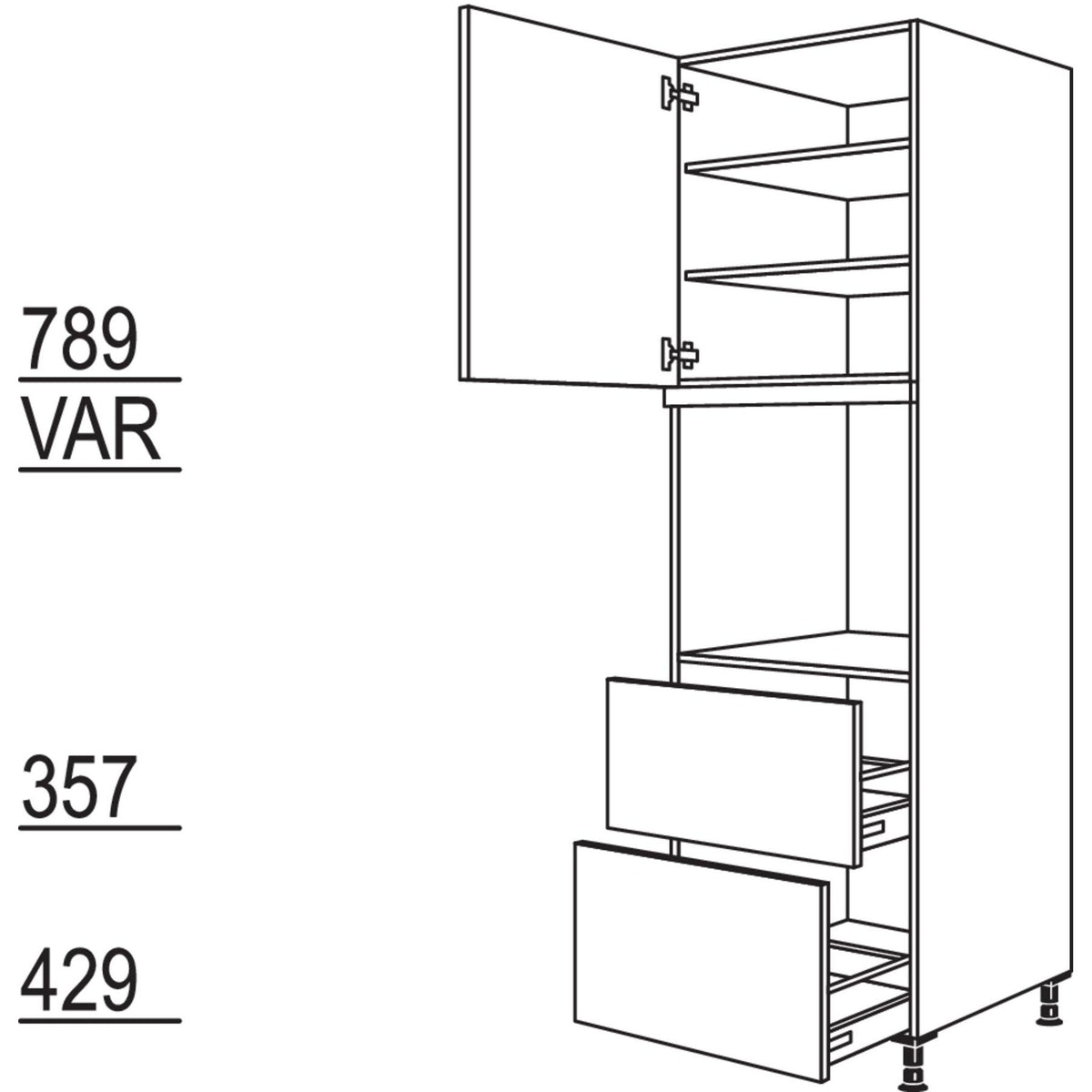 Nobilia XL-Geraete-Umbau Backofen GDO2A-3X 52710