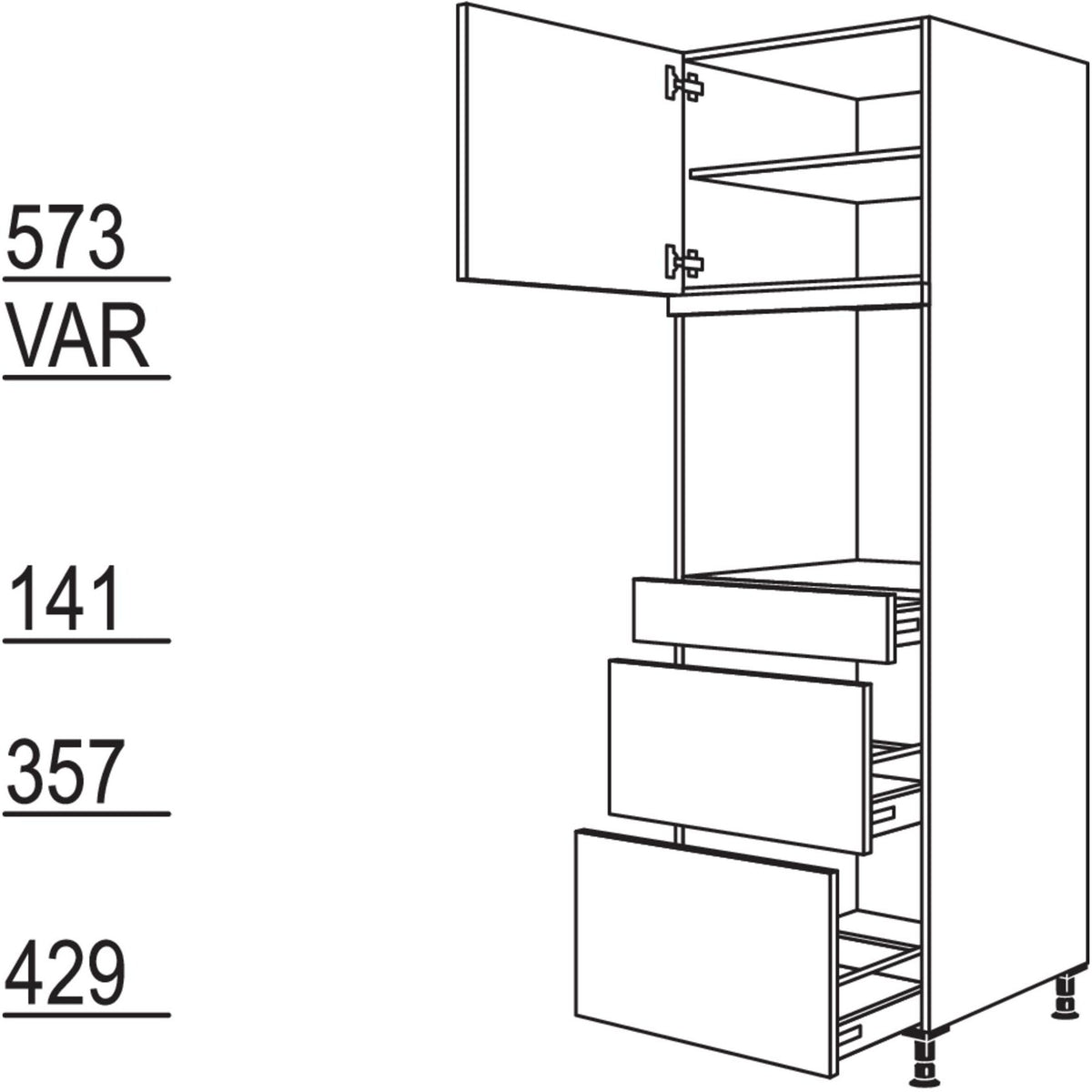 Nobilia XL-Geraete-Umbau Backofen GDOS2A-2X 41709