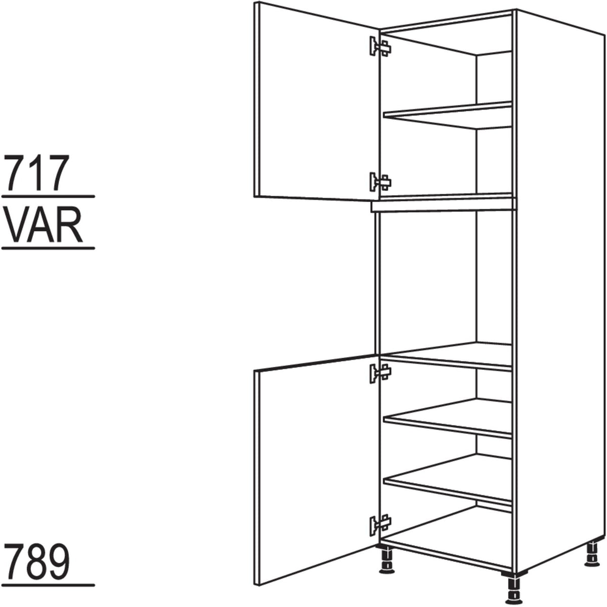 Nobilia XL-Geraete-Umbau Backofen GO-2X 41704