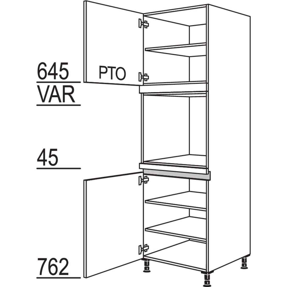 nobilia XL-Geraete-Umbau Backofen LGO-2X 43340