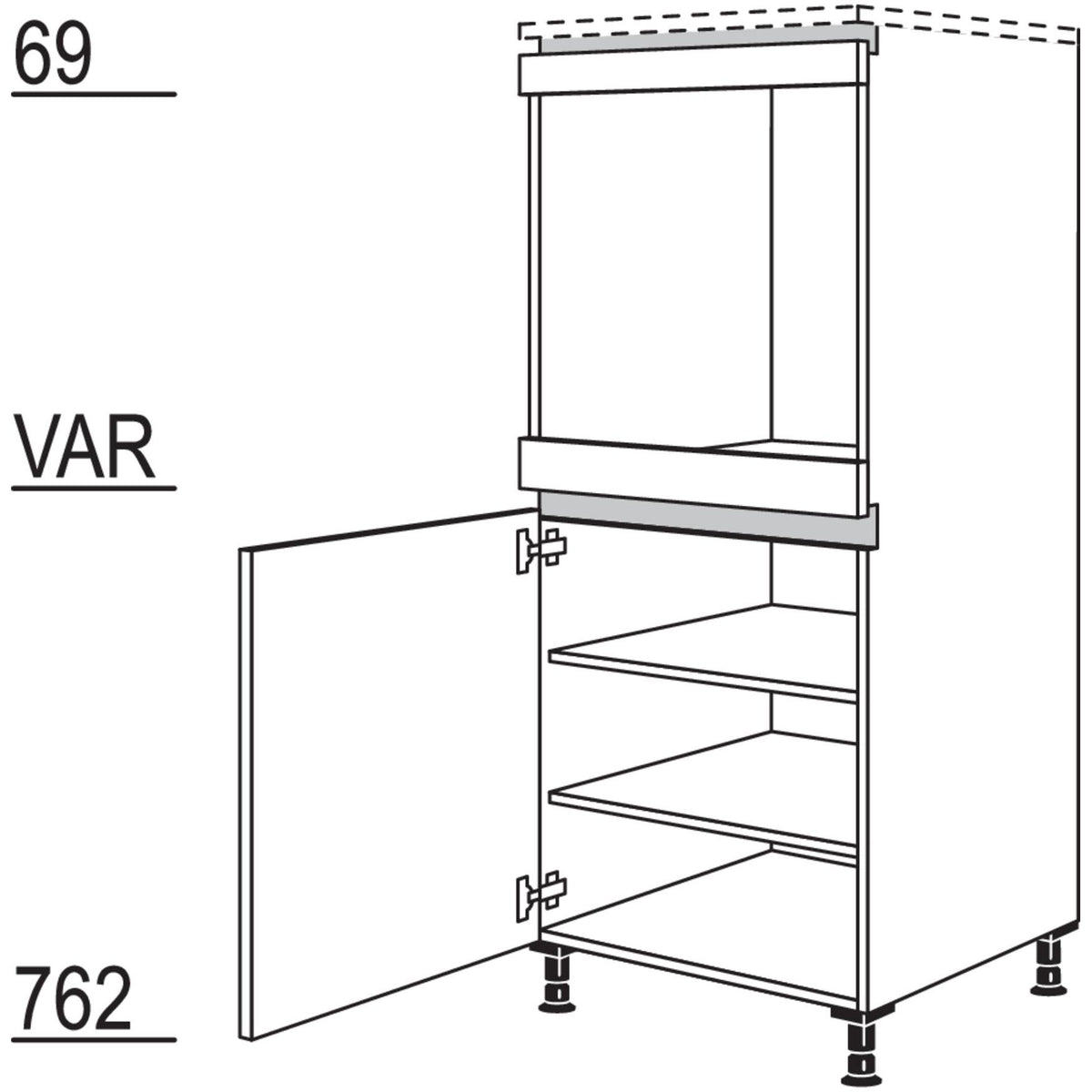 Nobilia XL-Geraete-Umbau Backofen NGO-X 53401