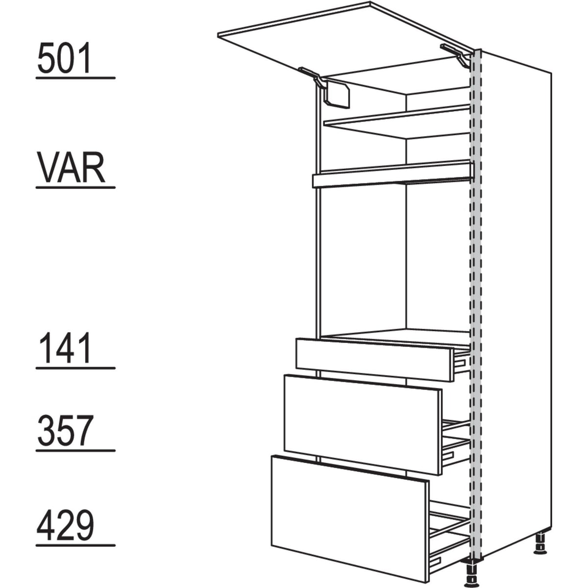 Nobilia XL-Geraete-Umbau Backofen NGSDAOS2A76-3X 56967