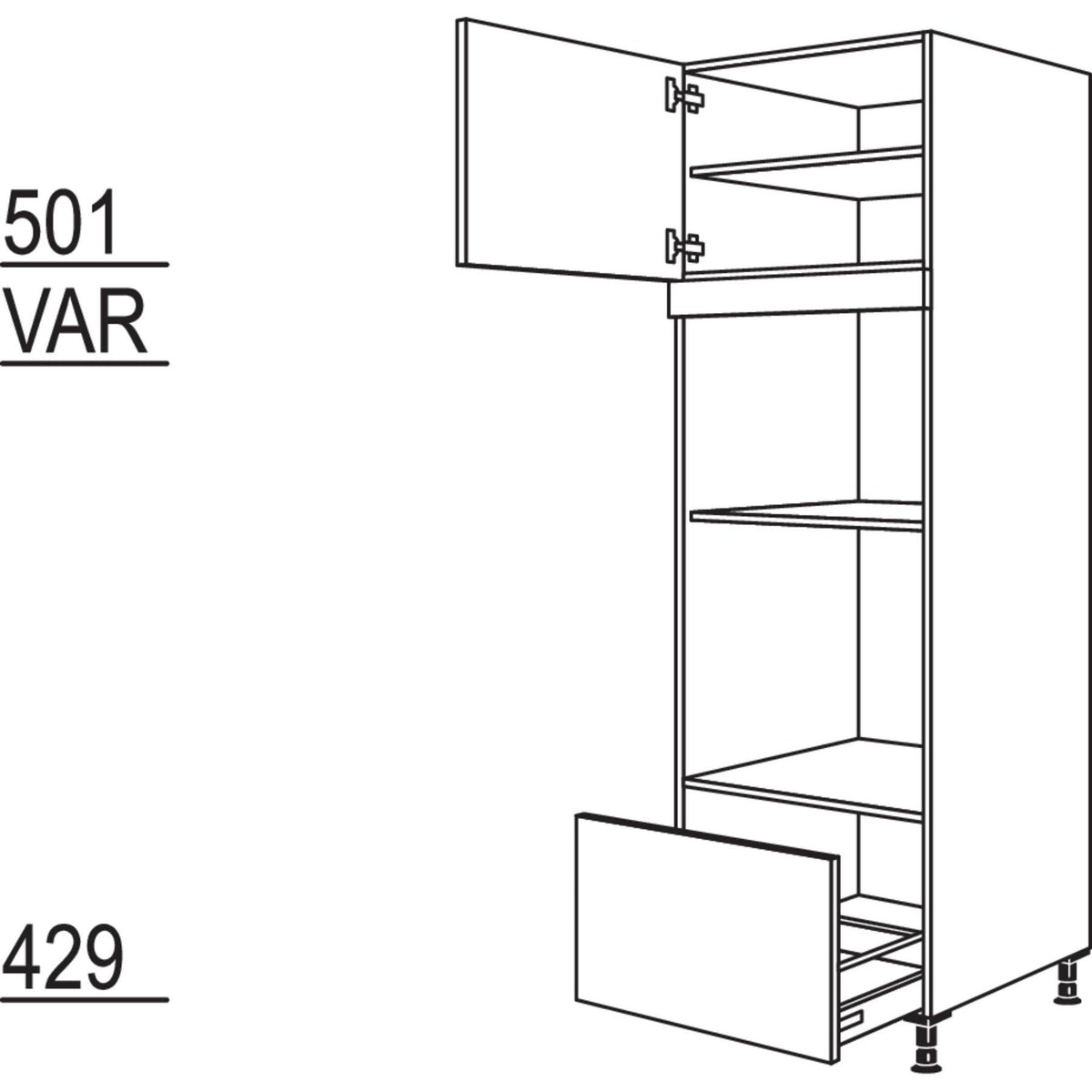Nobilia XL-Geraete-Umbau Backofen und Dampfgarer - Kompaktgeraet GDDKOA-1X 33716