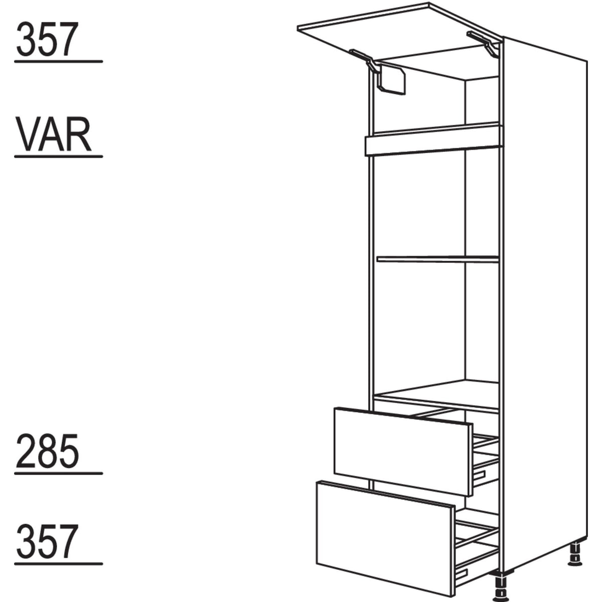 Nobilia XL-Geraete-Umbau Backofen und Dampfgarer - Kompaktgeraet GDKO2A-2X 41719