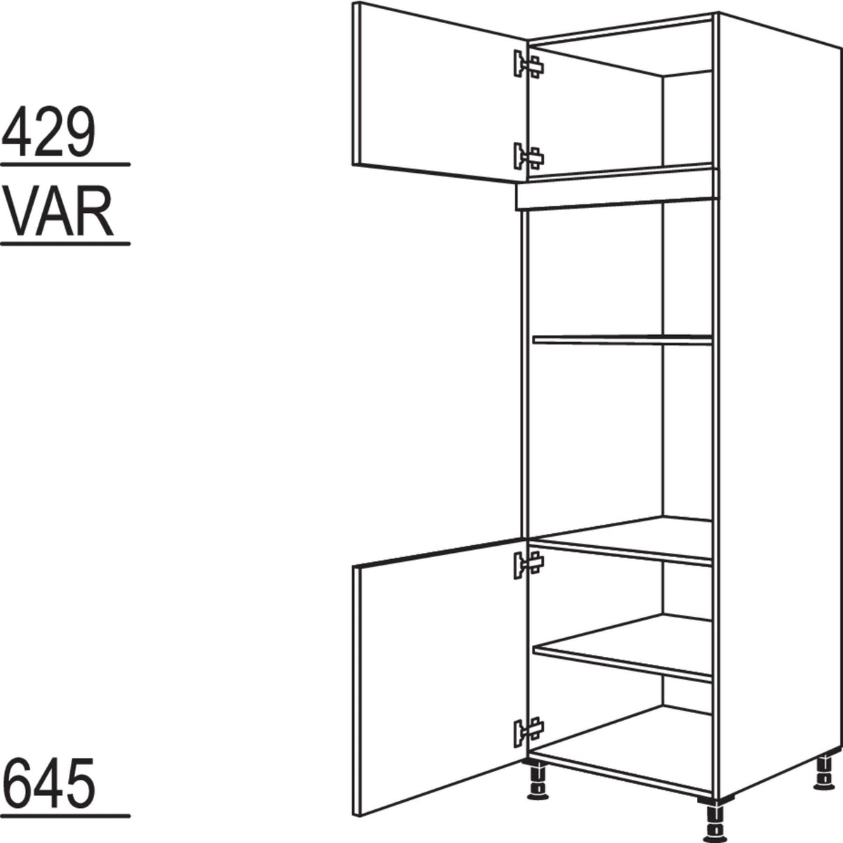 Nobilia XL-Geraete-Umbau Backofen und Mikrowelle GMO-2X 41815