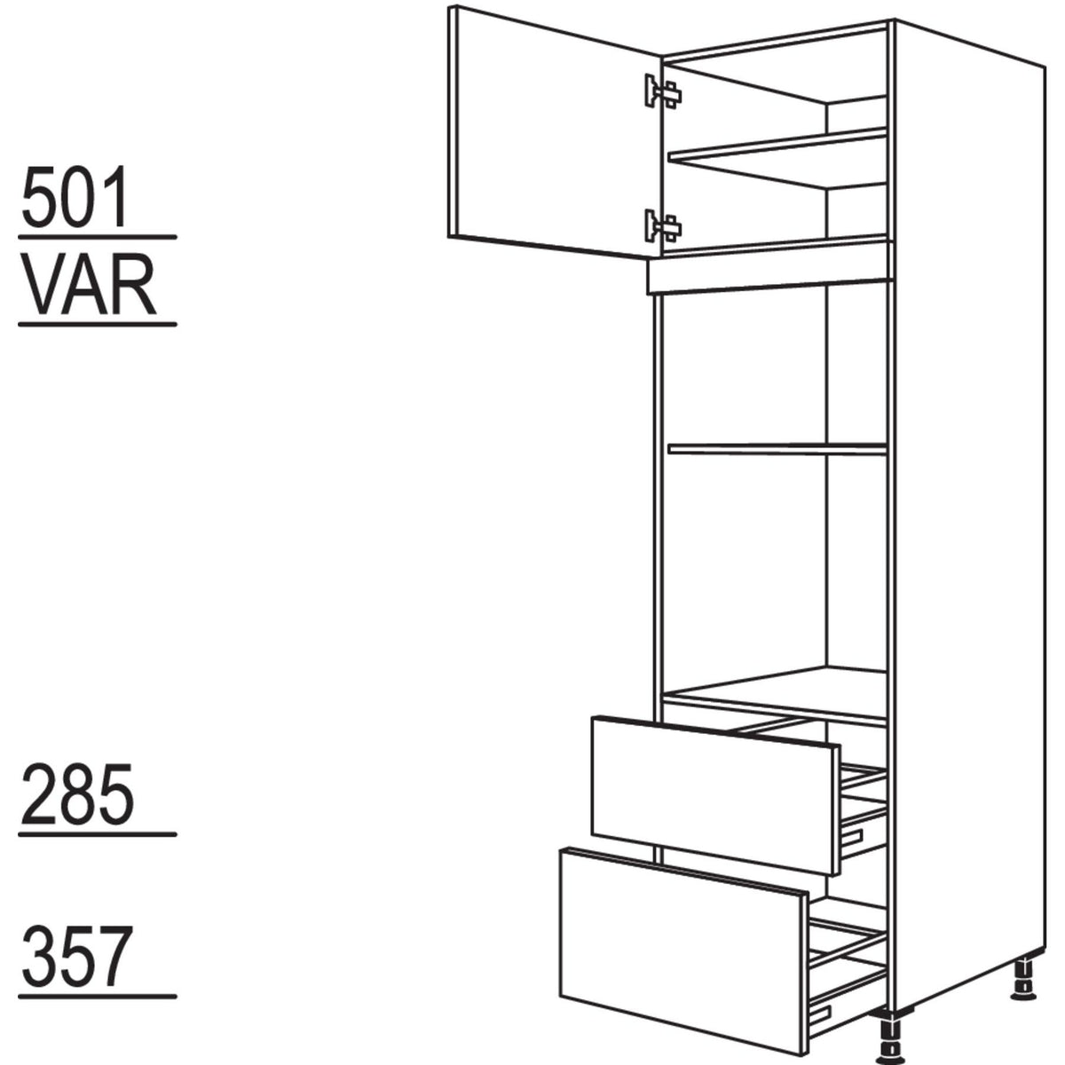 Nobilia XL-Geraete-Umbau Backofen und Mikrowelle GMO2A-3X 52718