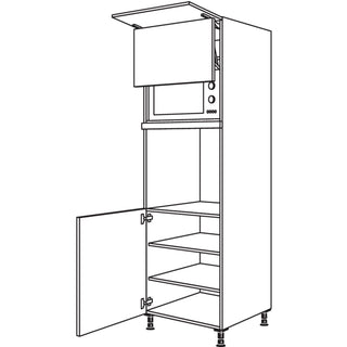 nobilia XL-Geräte-Umbau Backofen und Mikrowelle mit Lifttür GDLO-2X 60 cm - Look | 099