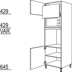 Nobilia XL-Geraete-Umbau Backofen und Mikrowelle mit Lifttuer GLO-2X 42725