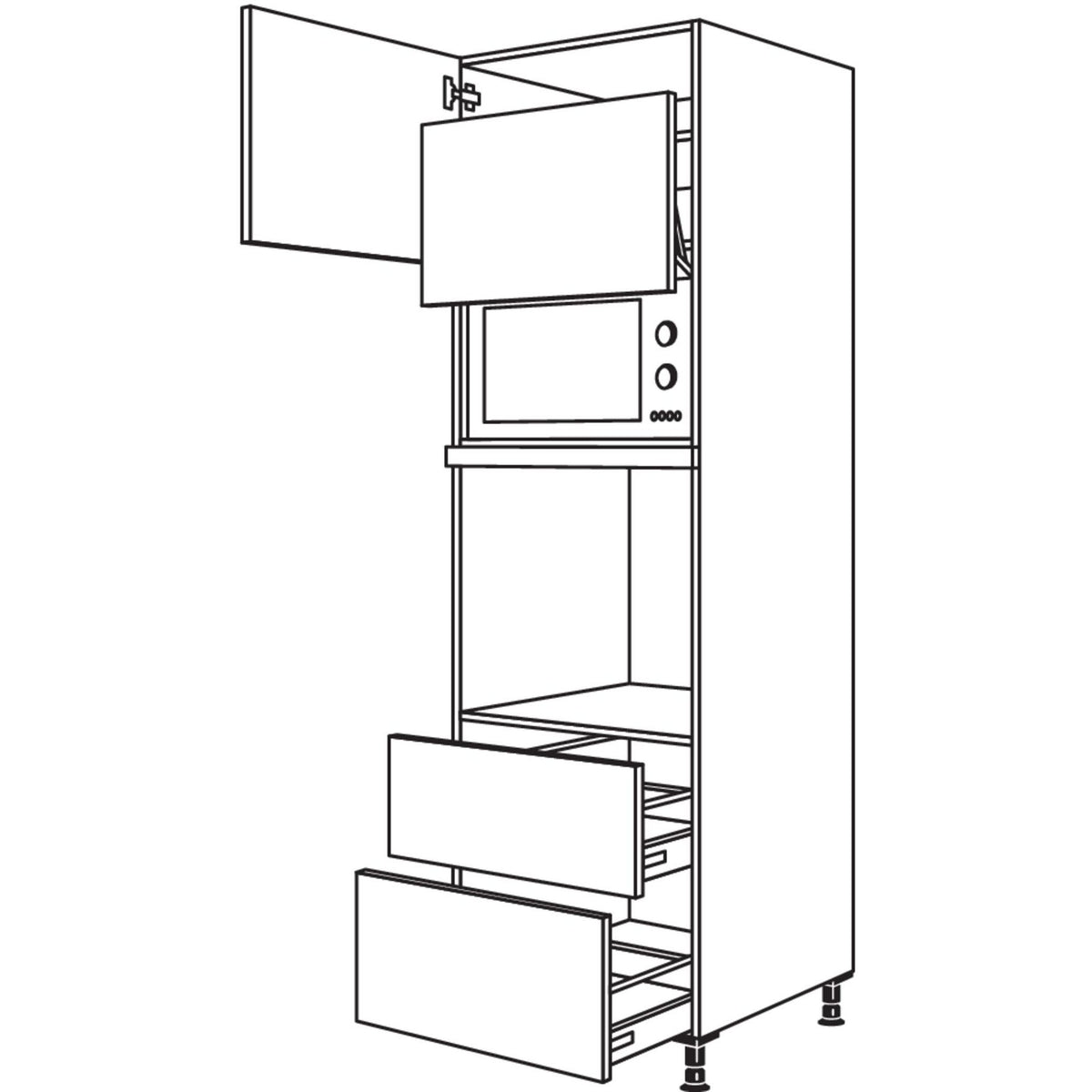 Nobilia XL-Geraete-Umbau Backofen und Mikrowelle mit Lifttuer GLO2A-3X 52726