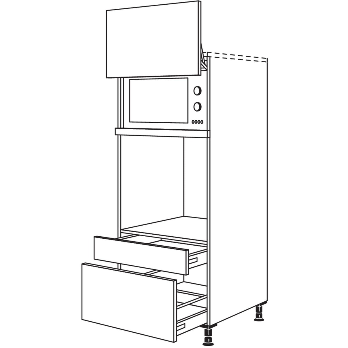 Nobilia XL-Geraete-Umbau Backofen und Mikrowelle mit Lifttuer GLOSA-X 32766