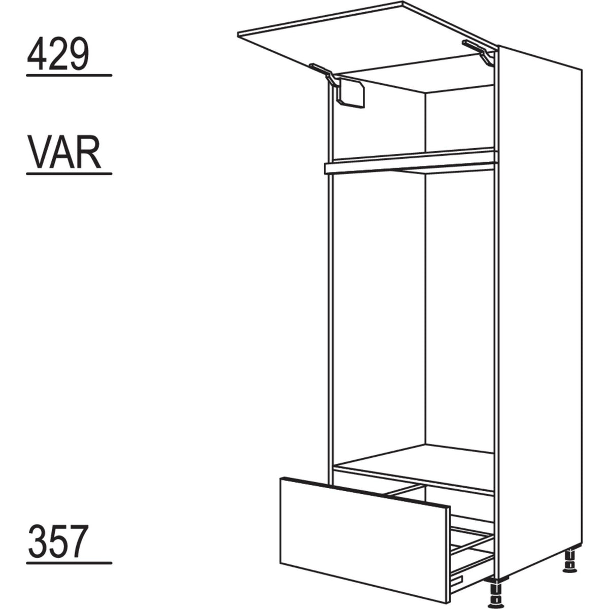 Nobilia XL-Geraete-Umbau Doppel-Backofen GAODA76-2X 41810