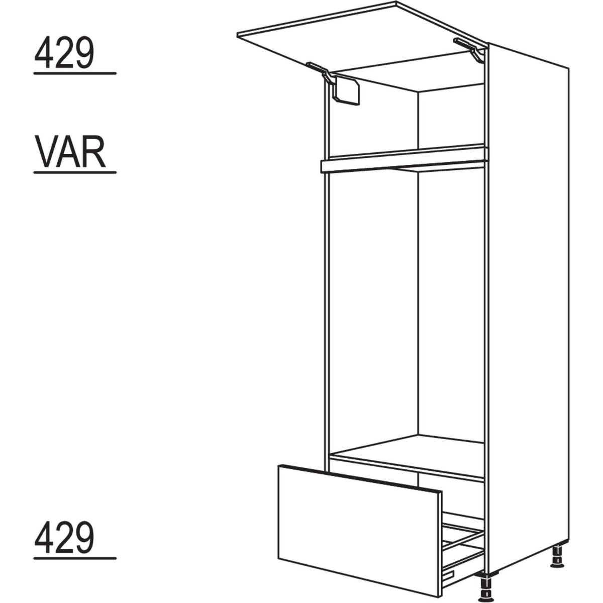 Nobilia XL-Geraete-Umbau Doppel-Backofen GDAODA76-3X 51814