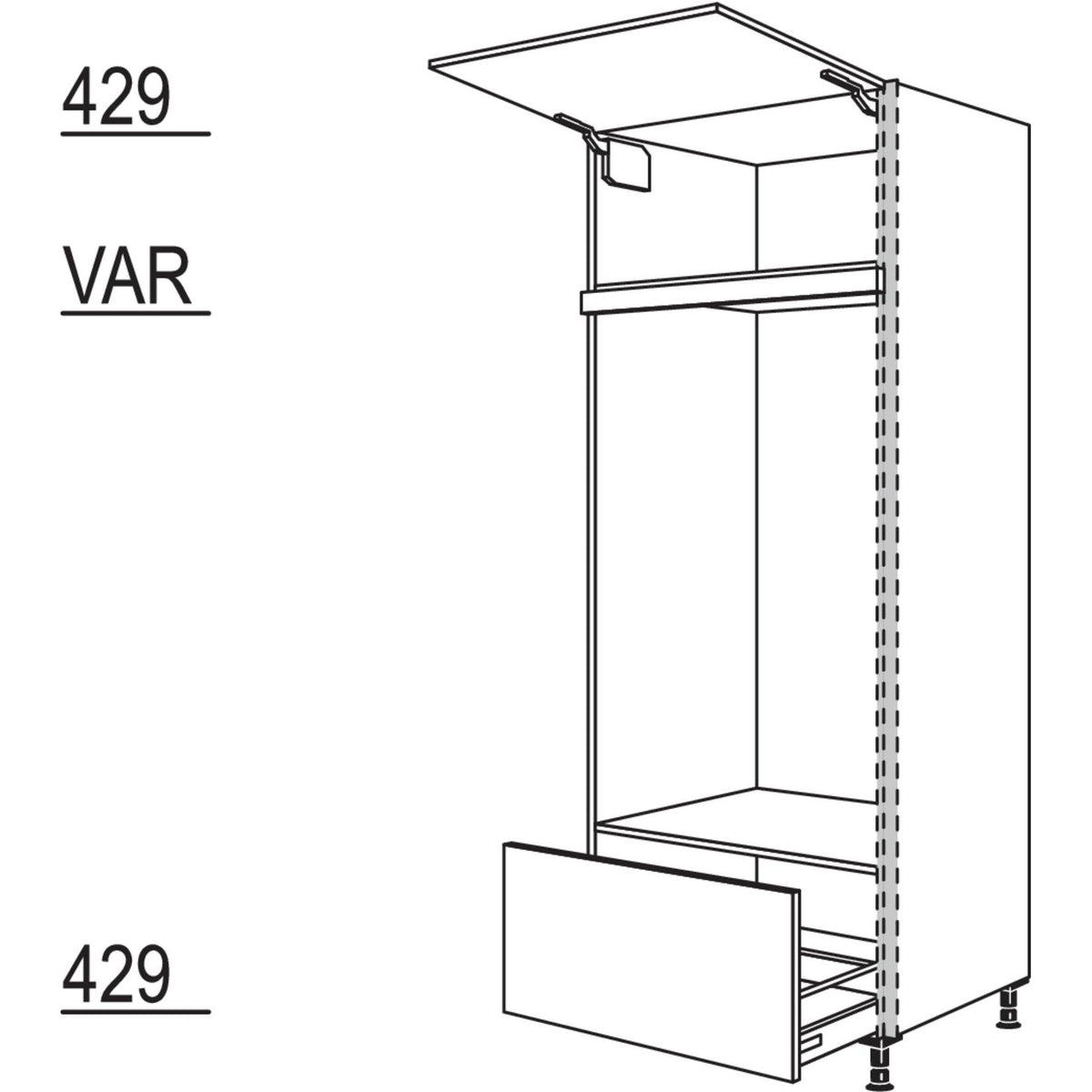 Nobilia XL-Geraete-Umbau Doppel-Backofen NGSDAODA76-3X 56969