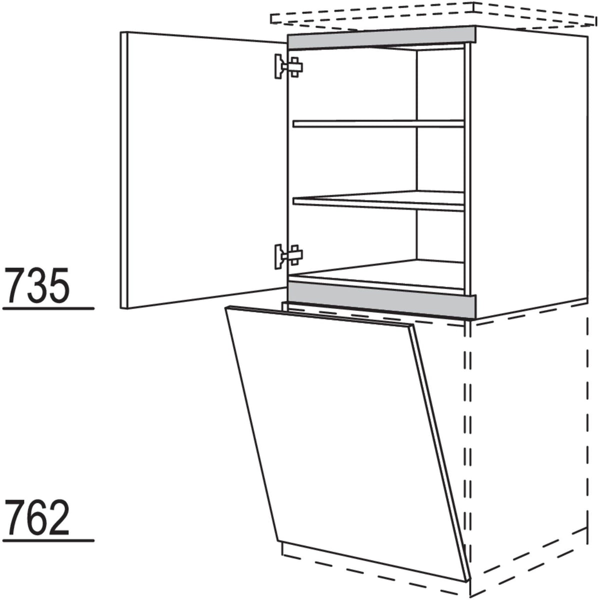 Nobilia XL-Geraete-Umbau Geschirrspueler fuer Geraetehoehe- 805 - 865 mm NGGSP60-X 58819