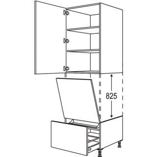 nobilia XL-Armario de integración para lavavajillas apto para altura de nicho: 825 mm / GDGSP60-3X 60 cm - Look | 099