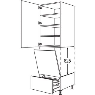 nobilia XL-apparaat-ombouw vaatwasser geschikt voor nishoogte: 825 mm / GGSP45-3X 45 cm - Look | 099